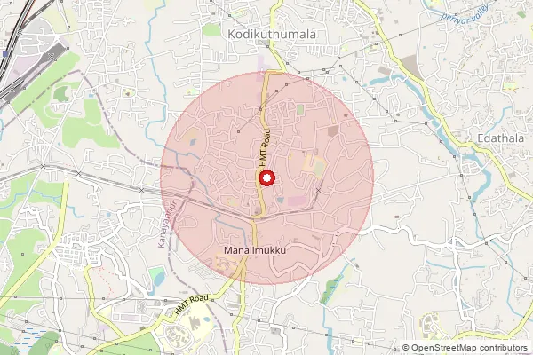 Map showing approximate area covered by Pincode 683563 — Naval Armament Depot  Aluva So, Ernakulam