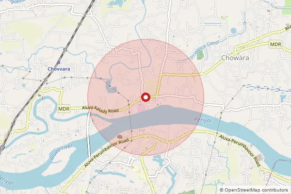 Map showing approximate area covered by Pincode 683571 — Chowara So, Ernakulam