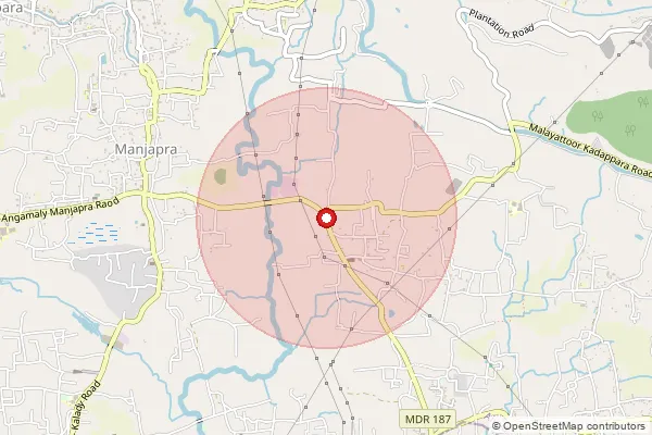 Map showing approximate area covered by Pincode 683574 — Yordhanapuram Bo, Ernakulam