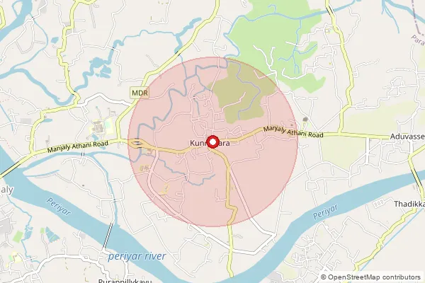 Map showing approximate area covered by Pincode 683578 — Kunnukara Bo, Ernakulam