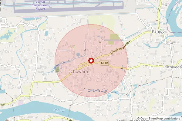 Map showing approximate area covered by Pincode 683580 — Sreemoolanagaram So, Ernakulam