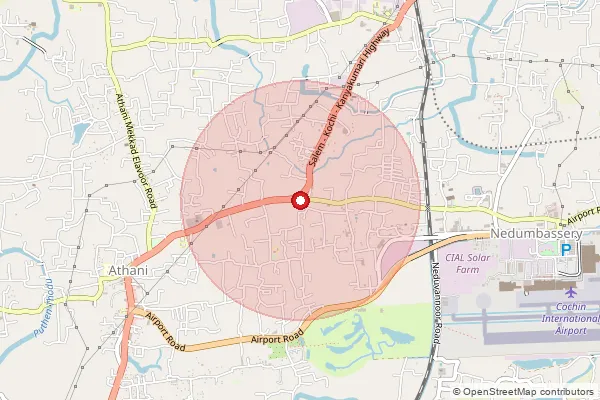 Map showing approximate area covered by Pincode 683589 — Mekkad So, Ernakulam