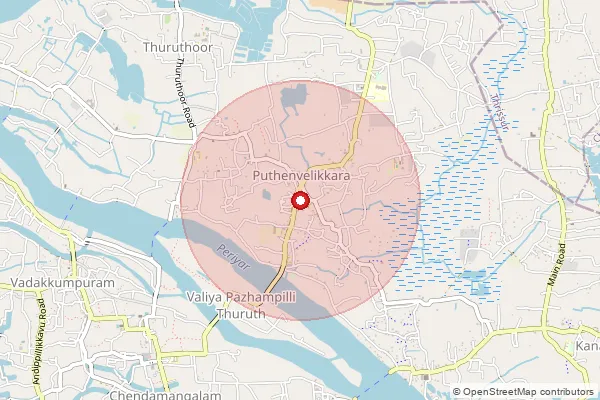 Map showing approximate area covered by Pincode 683594 — Elanthikara Bo, Ernakulam