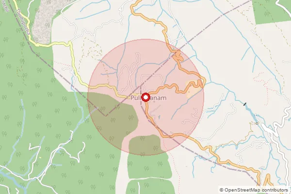 Map showing approximate area covered by Pincode 685503 — Kottamala Bo, Idukki