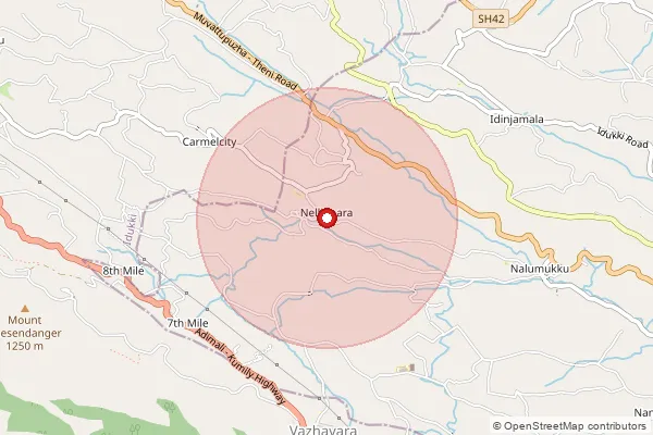 Map showing approximate area covered by Pincode 685515 — Anniyartholu Bo, Idukki