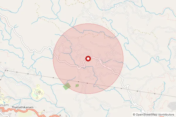 Map showing approximate area covered by Pincode 685531 — Pambanar Bo, Idukki