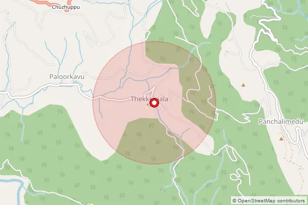 Map showing approximate area covered by Pincode 685532 — Paloorkavu Bo, Idukki