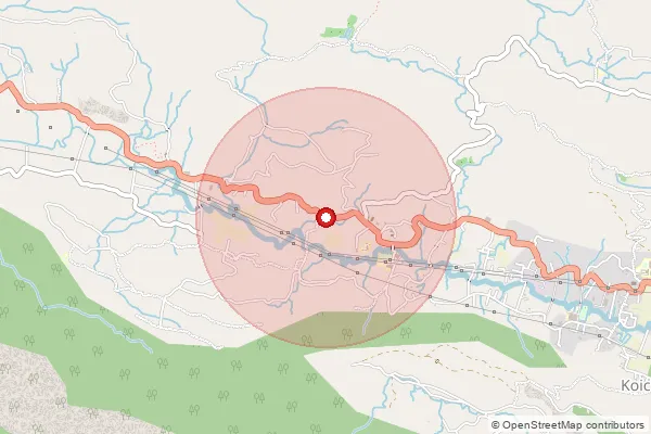 Map showing approximate area covered by Pincode 685561 — Mannamkandam Bo, Idukki