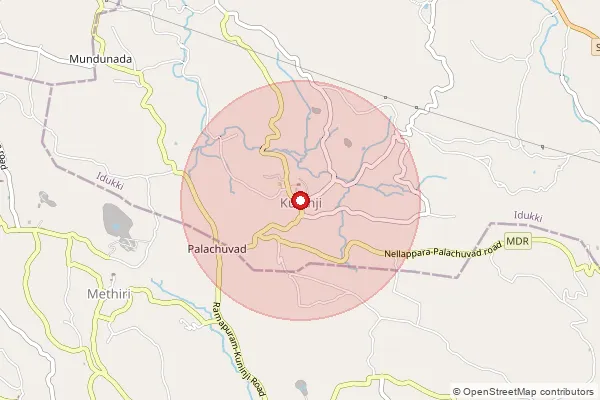 Map showing approximate area covered by Pincode 685583 — Vazhithala So, Idukki
