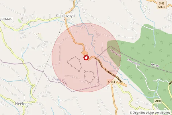 Map showing approximate area covered by Pincode 685587 — Ellumpuram Bo, Idukki