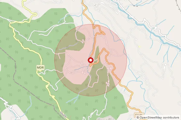Map showing approximate area covered by Pincode 685589 — Edadidukki Bo, Idukki