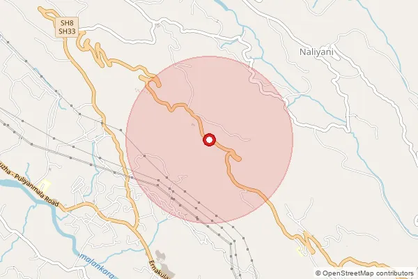 Map showing approximate area covered by Pincode 685601 — Kulamavu So, Idukki