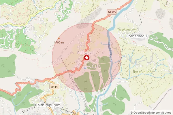 Map showing approximate area covered by Pincode 685612 — Letchmi Estate Bo, Idukki