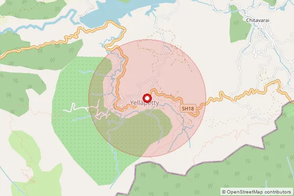 Map showing approximate area covered by Pincode 685615 — Kottakomboor Bo, Idukki