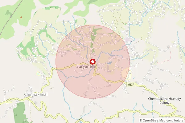 Map showing approximate area covered by Pincode 685618 — Chinnakanal Bo, Idukki