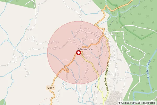 Map showing approximate area covered by Pincode 685620 — Kanthallur Bo, Idukki