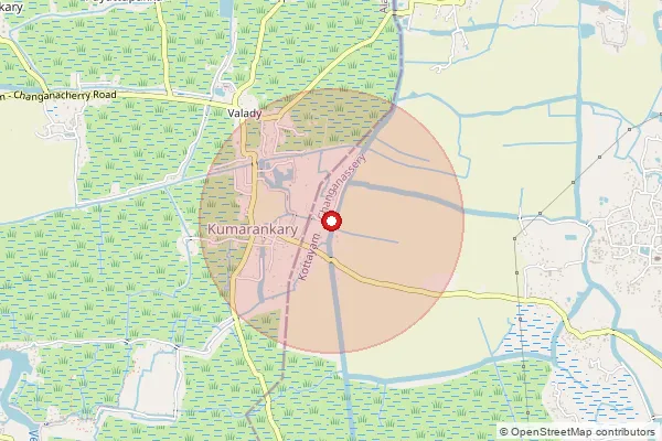Map showing approximate area covered by Pincode 686103 — Kumarankary Bo, Alappuzha
