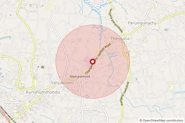 Map showing approximate area covered by Pincode 686106 — Cheeranchira Bo, Kottayam