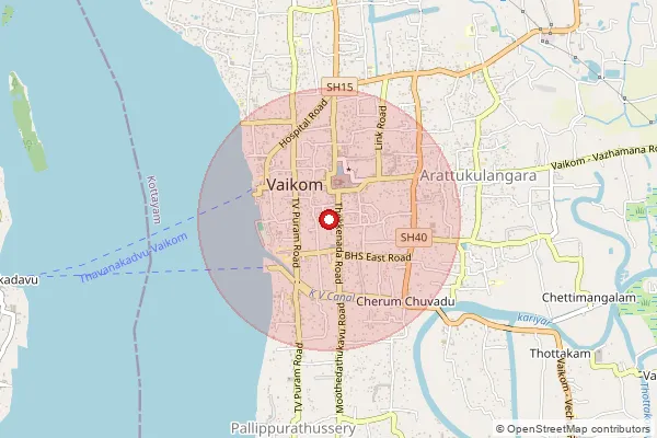 Map showing approximate area covered by Pincode 686144 — Ambika Market Bo, Kottayam