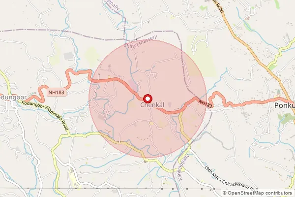 Map showing approximate area covered by Pincode 686504 — Vazhoor East Bo, Kottayam
