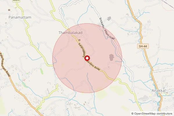Map showing approximate area covered by Pincode 686506 — Chennakunnu Bo, Kottayam