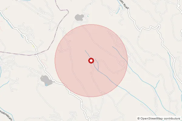 Map showing approximate area covered by Pincode 686512 — Urakkanadu Bo, Kottayam