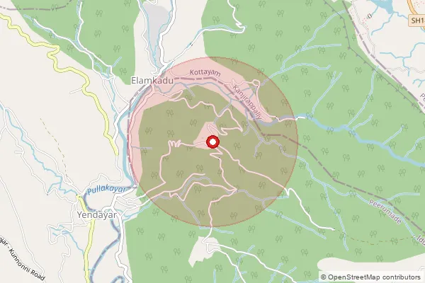 Map showing approximate area covered by Pincode 686514 — Parathanam Bo, Kottayam