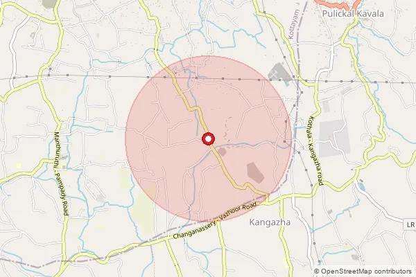 Map showing approximate area covered by Pincode 686521 — Poothakuzhy Bo, Kottayam