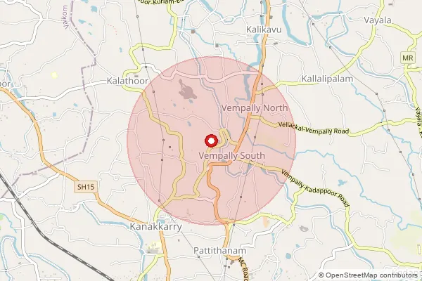 Map showing approximate area covered by Pincode 686535 — Malakunnam Bo, Kottayam