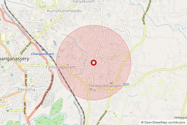 Map showing approximate area covered by Pincode 686538 — Vakathanam So, Kottayam