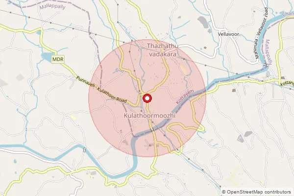 Map showing approximate area covered by Pincode 686541 — Kulathoorprayar Bo, Kottayam