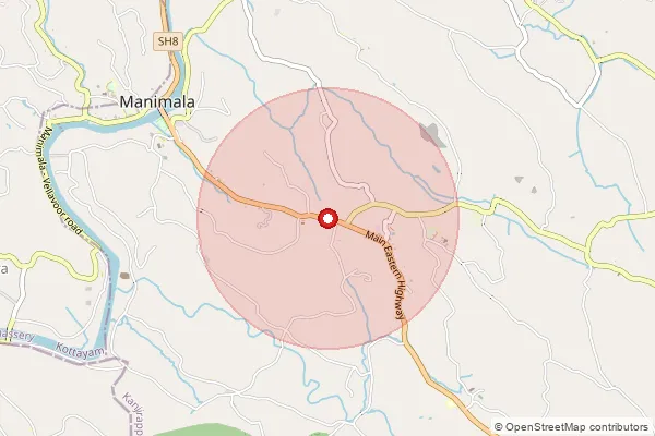 Map showing approximate area covered by Pincode 686544 — Karikkattoor Centre Bo, Kottayam
