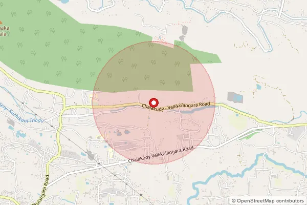 Map showing approximate area covered by Pincode 686581 — Chennad Bo, Kottayam