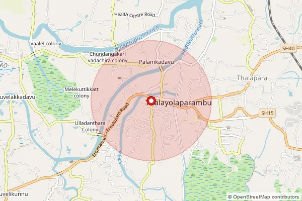 Map showing approximate area covered by Pincode 686605 — Edavattom Bo, Kottayam