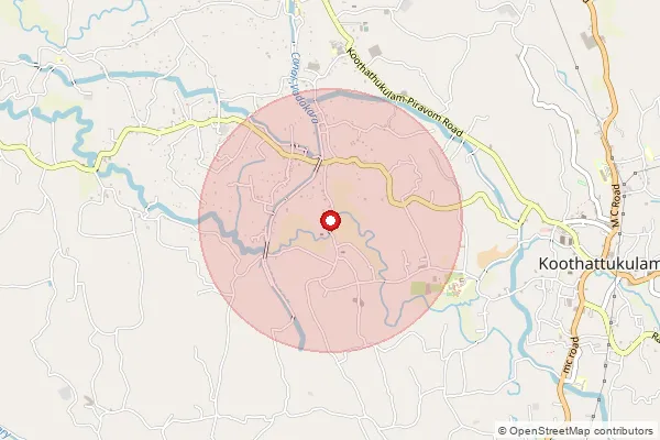 Map showing approximate area covered by Pincode 686662 — Thirumarady Bo, Ernakulam
