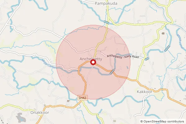 Map showing approximate area covered by Pincode 686667 — North Piramadom Bo, Ernakulam
