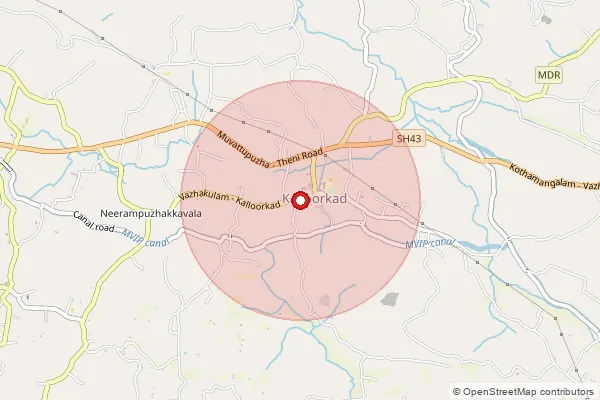 Map showing approximate area covered by Pincode 686668 — Kaloor Bo, Ernakulam