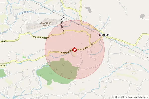Map showing approximate area covered by Pincode 686691 — Cheruvattoor Bo, Ernakulam
