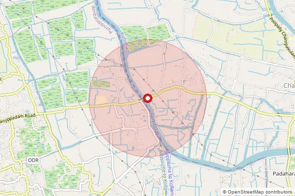 Map showing approximate area covered by Pincode 688005 — Kakkazhom Bo, Alappuzha