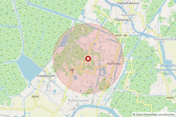 Map showing approximate area covered by Pincode 688504 — Kayalpuram Bo, Alappuzha