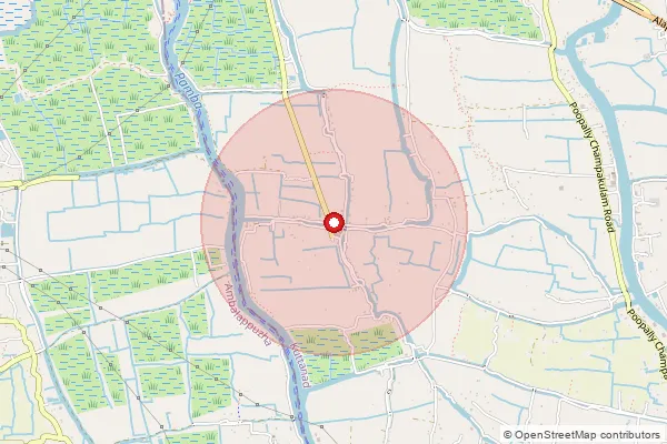 Map showing approximate area covered by Pincode 688505 — Champakulam So, Alappuzha