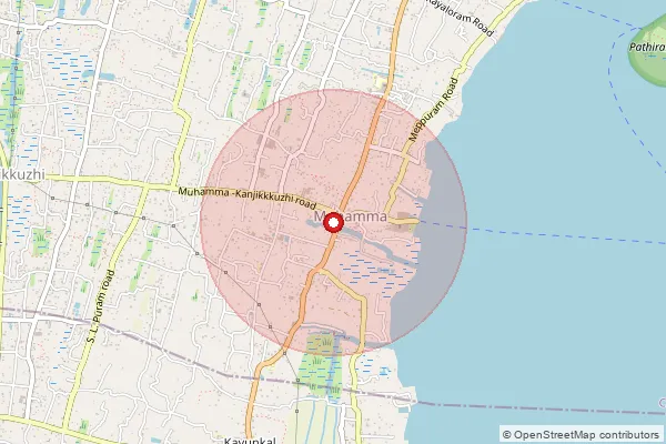 Map showing approximate area covered by Pincode 688525 — Muhamma So, Alappuzha