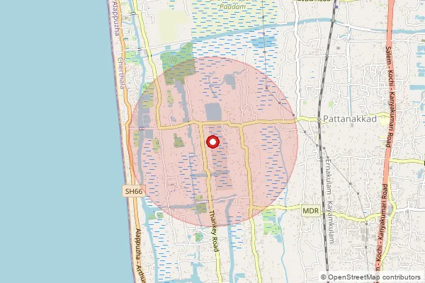 Map showing approximate area covered by Pincode 688529 — Kadakkarapally So, Alappuzha