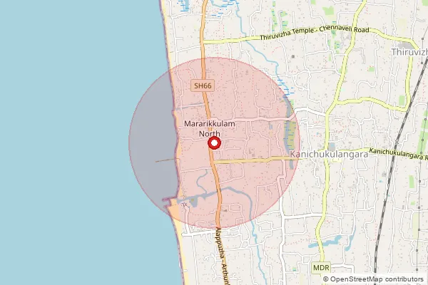 Map showing approximate area covered by Pincode 688530 — Thaickal Bo, Alappuzha