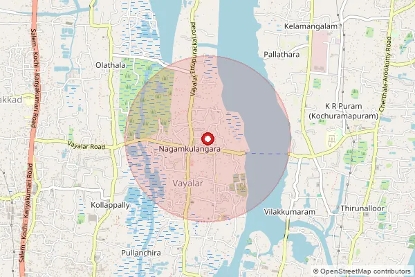 Map showing approximate area covered by Pincode 688536 — Vayalar So, Alappuzha
