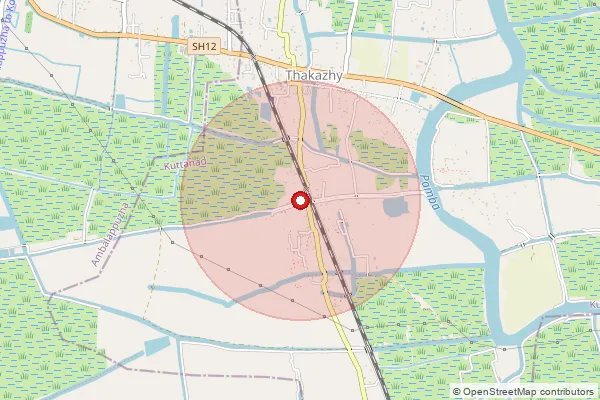 Map showing approximate area covered by Pincode 688562 — Kunnumma Thakazhy Bo, Alappuzha