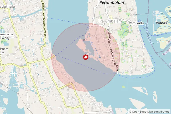 Map showing approximate area covered by Pincode 688570 — Perumbalam So, Alappuzha