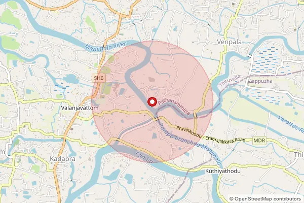 Map showing approximate area covered by Pincode 689102 — Kallumkal Bo, Pathanamthitta