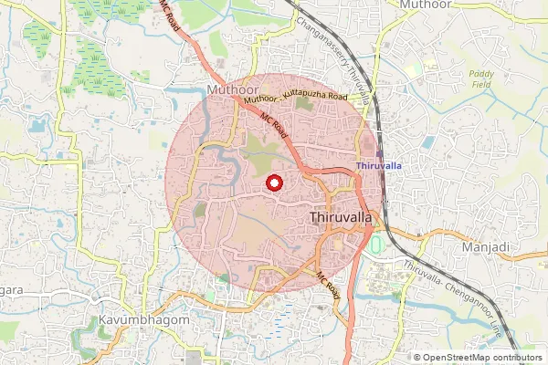Map showing approximate area covered by Pincode 689103 — Kuttapuzha So, Pathanamthitta