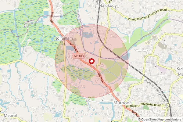 Map showing approximate area covered by Pincode 689107 — Muthoor So, Pathanamthitta